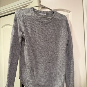 Pink Clover Heathered Gray Crew Neck Sweater